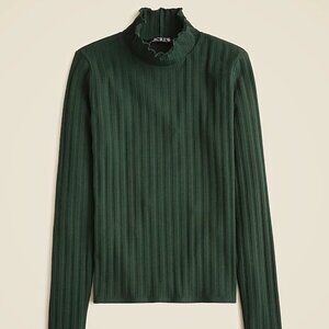 J Crew Dark Forest Pointelle Knit Turtleneck NWT